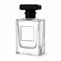 Flacons de parfum carrés en verre transparent avec pulvérisateur atomiseur, sérigraphie, diffuseur d'aromathérapie portable rechargeable 50 ml