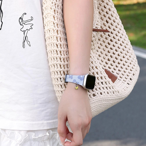 Correa de Reloj de Cuero con Estampado Floral RYB Premium para Apple Watch 41mm 45mm 49mm, Brazalete Vintage para iWatch Serie 8 Ultra - Product Image 5