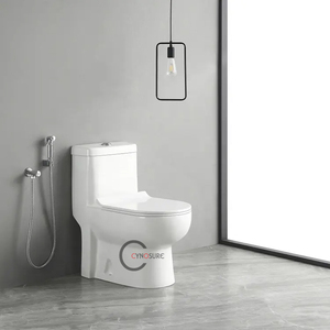 Inodoros Modernos de Cierre Suave, Sanitarios de Cerámica de Una Pieza, Inodoro Europeo de Cerámica para Suelo - Product Image 4