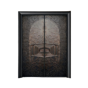 Puerta <span class=keywords><strong>de</strong></span> Aluminio Fundido Ignífuga con Arco para Entrada <span class=keywords><strong>de</strong></span> Villa, Puerta Principal Probada para Vestíbulo <span class=keywords><strong>de</strong></span> Mansión - Product Image 6