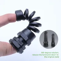 Connecteur de câble étanche IP67 M12 PG7/PG9/PG11 avec protection anti-tension en spirale flexible en plastique pour fil de 3,5-6 mm