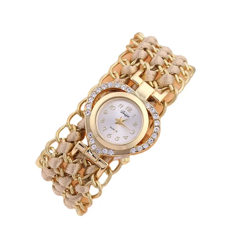 WJ-6341Wholesale Custom High quality Hot Sale Personality Watch Female Knitting luxury women Wrap Bracelet Watch