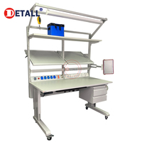 Mesas de trabajo de reparación de altura ajustable industrial móvil ESD detalle de muebles de fábrica con CE precio de fábrica Shanghai Detall