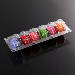 China Made Professional Custom 6 Cavity Clear Transparent Blister PET Plastic Clamshell Food Macaron Packaging Box
