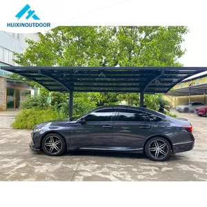 Kit d'abri de voiture moderne en aluminium pour garage avec cadre métallique toit en aluminium imperméable à l'eau pour l'extérieur en polycarbonate