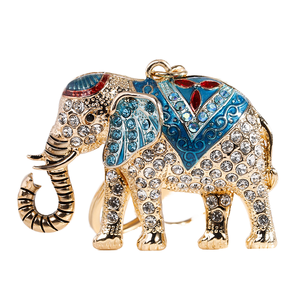 Crystal Rhinestone <b>Elephant</b> 3D Shape Handmade Carabiner Keychain Diamond Carved Zinc Alloy Exquisite <b>Gift</b> for Bags Cars Phones - Product Image 1