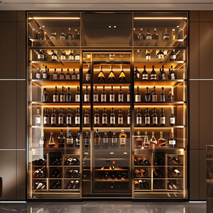 Exhibidor de Vinos de Lujo con Iluminación LED, Acero Inoxidable, Color Oro/Oro Rosa, con Control de Temperatura, para Hogar, Hotel, Restaurante - Product Image 2