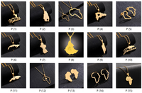 En gros Plusieurs Cartes de Pays Colliers Hommes Femmes Unisexe Plaqué Or Drapeau National Haïti Carte Pendentif Collier