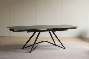 Nhà máy Trung Quốc bán tùy chỉnh hiện đại ánh sáng sang trọng kim loại Chân Gốm Tabletop Tempered Glass bảng để bán - Product Image 2