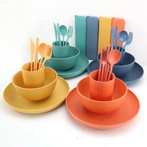 Vaisselle en paille de blé biodégradable, sans BPA, réutilisable, écologique, personnalisable, en promotion : assiette, bol, tasse, ensemble de vaisselle - Product Image 1