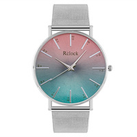 Montre à quartz dégradé de conception simple de luxe pour accessoire populaire de style explosion pour dames