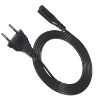 Kabel Daya EU 2-Pin C7 180cm, Kabel Figure 8 2.5A 250V untuk Adaptor Laptop & Catu Daya Monitor