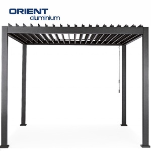 Pergola d'<span class=keywords><strong>extérieur</strong></span> De Pergola 3X4 gris, avec vitre coulissante, <span class=keywords><strong>auvent</strong></span> Madera, sur les côtés du balcon - Product Image 6