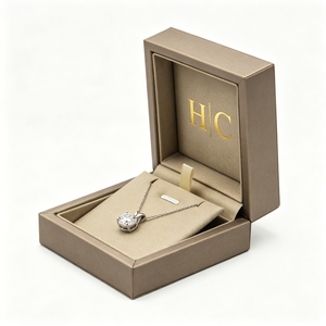 Vintage Necklace Box Luxury Flip Top Leather Jewelry Gift Box Velvet Insert Embossing Custom Logo Luxury Packaging Solution OEM - Product Image 3