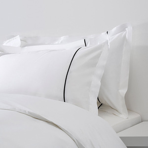Linge de lit d'hôtel en coton Twin Full Queen King Size Passepoil Broderie Parure de lit <span class=keywords><strong>Housse</strong></span> de <span class=keywords><strong>couette</strong></span> Parure de lit Ensemble de literie de luxe - Product Image 5