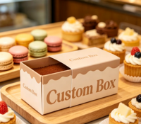 Boîte d'emballage pour tiramisu en papier alimentaire avec impression de logo personnalisé et paillettes pour sushis, chips et chocolat