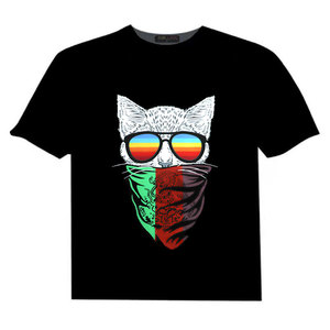 เสื้อยืดมีไฟ LED สำหรับปาร์ตี้สีเข้มแผงหน้าปัดนิ่มสินค้ามาใหม่<span class=keywords><strong>2023</strong></span> - Product Image 4