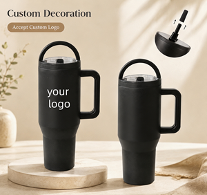Premium Quality 40 oz Black Stainless Steel Vacuum Tumbler <b>Double</b> <b>Wall</b> Leakproof Top Handle 12-24hr Thermal Insulation BPA Free - Product Image 1
