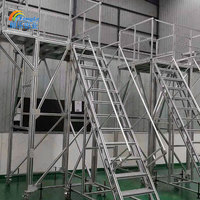 Plateforme mobile de haute qualité pour entrepôt de conteneurs, assemblage en aluminium et garde-corps en acier amovible pour entrepôts