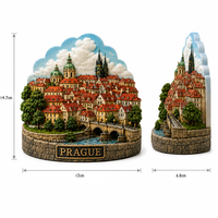 Estatua en Miniatura de Resina del Horizonte de Praga, Puente Carlos, Iglesia de Tyn, Modelo de Paisaje, Recuerdo Turístico de la República Checa