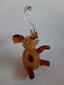 Figura de Elefante de Vidrio Soplado a Mano, Escultura Animal, Decoración Artística Coleccionable, Estilo Murano Hecho a Mano, Color Naranja Marrón, Pascua - Product Image 6