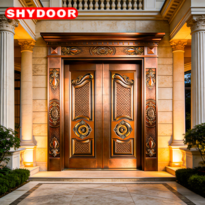 Puerta de Seguridad Clásica de Cobre con Núcleo de Acero Inoxidable, Puerta Principal de Villa, Puerta Doble, Puerta Exterior de Mansión, Puerta Palladiana - Product Image 2