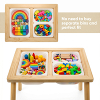 Ensemble de jeu sensoriel Montessori en bois massif avec 3 bacs amovibles, table d'activités pour tout-petits, préscolaire, garderie, école, cuisine