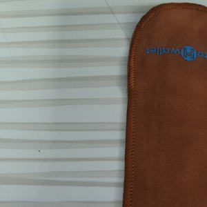 Pochette enveloppe en velours marron personnalisée, fine, anti-rayures, pour portefeuilles de crypto-monnaies, avec logo imprimé - Product Image 3