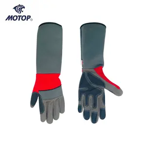 New Fashion Non Slip Long Cuff Thorn Proof Durable Microfiber Padding Gardening Work Gauntlet Gloves