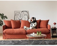 Sofá Modular Moderno Estilo Japonés para Sala de Estar, Extensible, de Tela de Lino, con Mechones, Rectangular, de Tres Plazas, Esquinero, Ajustable