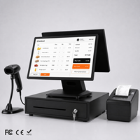 Terminal de commande de restaurant MatsudaPOS ST8500 15,6 pouces, mise à niveau sans outil, terminal de point de vente durable avec écran de 11,6 pouces, lecteur d'empreintes digitales