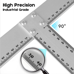Escuadra en T de aluminio de 40 cm x 60 cm para carpintería, 90 grados. Regla de Ángulo Recto con Grabado Láser, Escala Clara, Uso en Múltiples Escenarios - Product Image 2