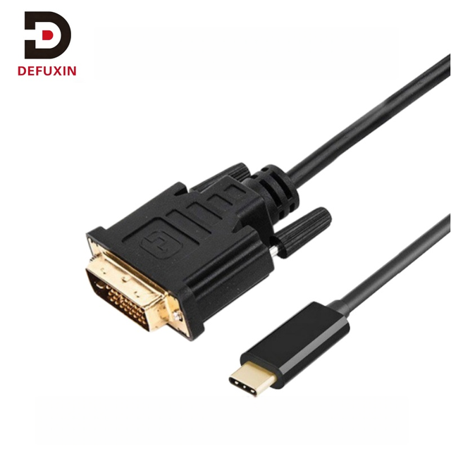 DFX 4K 30Hz USB 3.1 Type C to DVI Cable 1.8m Gold Plated TB 4 USB4 24+1 Cord for Laptop MacBook Air Desktop Screen Display