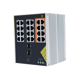 สวิตช์อุตสาหกรรม 24 พอร์ต แบบ Full Gigabit <span class=keywords><strong>8</strong></span> PoE ป้องกันฟ้าผ่า 6KV มาตรฐาน IP40 พร้อมระบบจ่ายไฟภายใน สำหรับกล้องวงจรปิดภายนอกอาคาร อุปกรณ์และอุปกรณ์เสริมกล้องวงจรปิด - Product Image 1