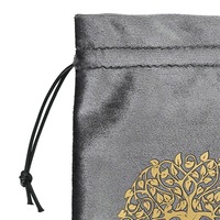 Nouvelle carte flanelle sac gris triphasé mois cadeau cordon vitesse droite petit objet bijoux sac de rangement