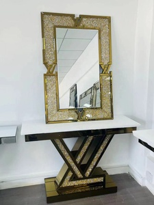 Table <span class=keywords><strong>console</strong></span> <span class=keywords><strong>extensible</strong></span> de <span class=keywords><strong>luxe</strong></span> moderne avec plateau en verre pour la maison, le bureau, l'hôtel, la chambre ou le couloir - Product Image 4