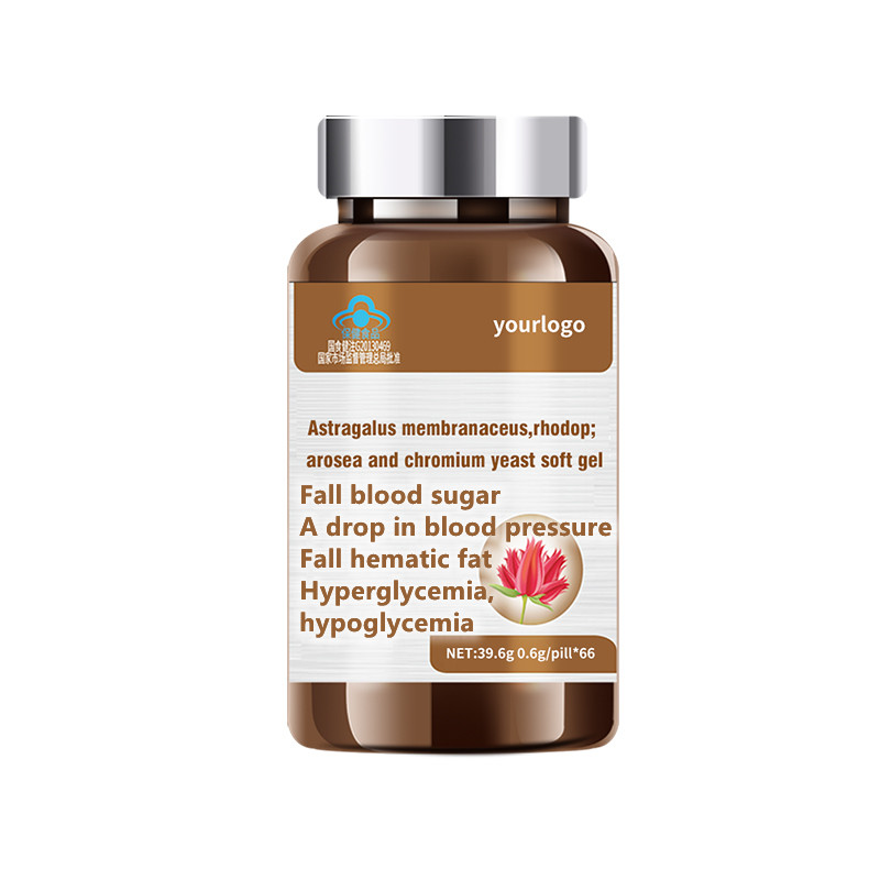 Астрагальский мембранный гель Baihekang, родиола розовая и хромовые дрожжи, мягкий гель для снижения уровня сахара в крови при диабете, здоровая жизнь