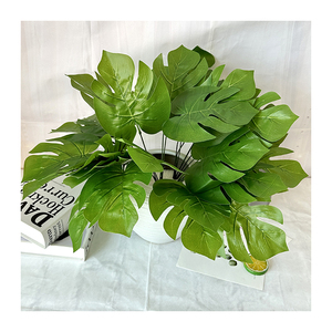 Fulin <span class=keywords><strong>7</strong></span> dĩa màu xanh lá cây lá cho trang trí nhà đám cưới Vườn chụp ảnh Prop nhân tạo thực vật - Product Image 3