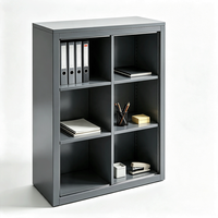 Meuble de rangement de bureau classique et durable à 6 compartiments ouverts, en acier laminé à froid thermolaqué, pour poste de travail ou cloison de bureau