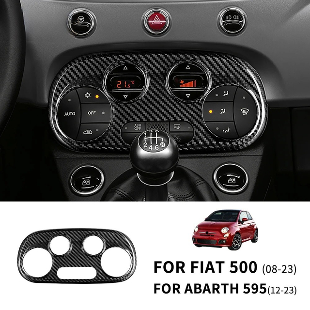 Real Dry Carbon Fiber Center Console AC Control Frame for Abarth 595 2012-2023 Fiat 500 2008-2023