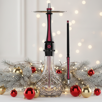 Chicha MAXX Royal Luxury Modern Ruby Black 55cm en acier inoxydable laqué et verre, durable et écologique, pour bar