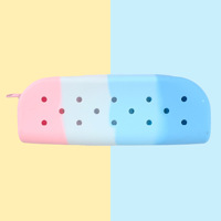 Logo personnalisé étui à crayons en silicone trou Croc retour à l'école papeterie enfants créatif mignon bricolage stylo sac pochette de rangement multifonction