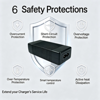 Chargeur de batterie universel 42V2A, prise mâle trapézoïdale à 5 broches, certifié CE/FCC, éclairage LED, pour batteries de vélo électrique Stella 36V