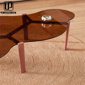 Fabriqué dans une grande usine en Chine, table basse ovale moderne de haute qualité pour salon, plateau en verre, meubles ovales. - Product Image 3