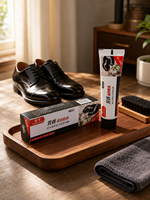 Black Bull Aromatische Creme Sofort-Glanz Schuhpolitur Kompakte Lederreparaturpaste für Formelle Schuhe Langanhaltende Glanzpflege Einfach Anzuwenden