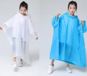 Eva trẻ em áo mưa tái sử dụng Mưa Poncho một kích thước cho tất cả trẻ em áo mưa không thấm nước cho bé trai và bé gái