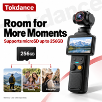 Caméra de vlogging Tokdance 4K UHD avec rotation à 330°, suivi de sujet basé sur l'IA, stabilisateur portable, prend en charge les cartes MicroSD jusqu'à 256 Go