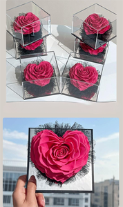 Rosa Preservada en Forma de Corazón Grande en Caja con Espejo - Regalo de Flor Eterna <span class=keywords><strong>para</strong></span> Ella, Día de San Valentín, Aniversario, Cumpleaños - Product Image 6