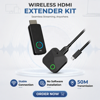 Émetteur sans fil USB-C et récepteur HDMI, 1080P 60Hz, extension Plug&Play pour PC/ordinateur portable/tablette/téléphone vers TV/moniteur