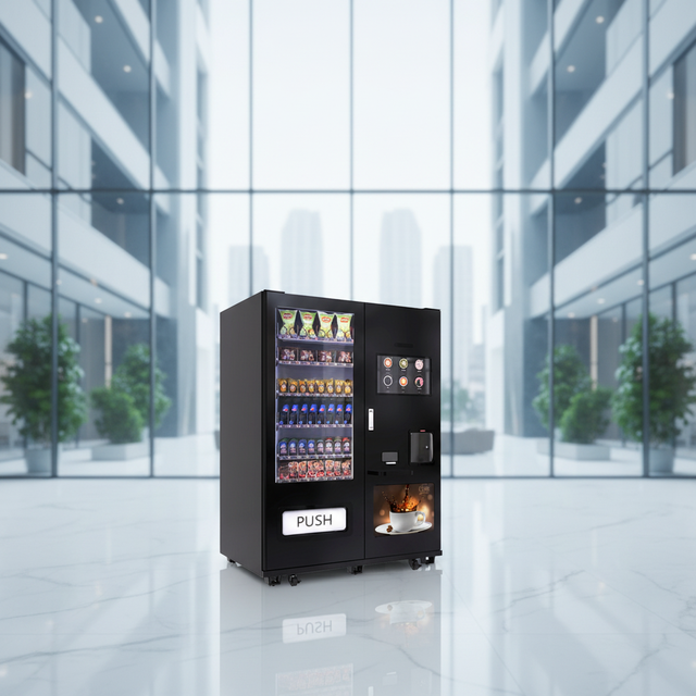 LE Vending All-in-one Vending Machine for Snacks Beverages Coffee-300pcs Capacity Compressor Cooling 24/7 Operation 1 Year